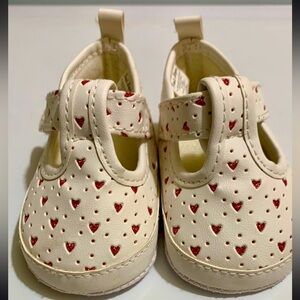 First Steps Baby Girl shoes pink hearts